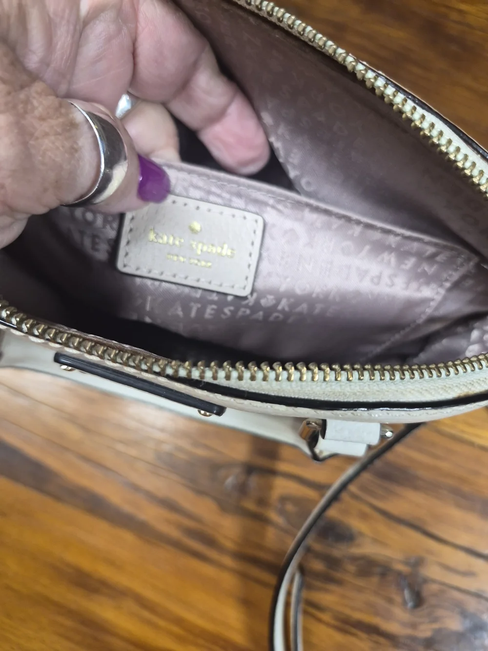 kate spade Two-Tone Cream and Light Pink Dome Crossbody